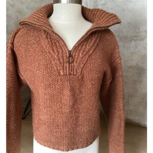 UNIVERSAL THREAD Cozy Rust Quarter Zip Sweater